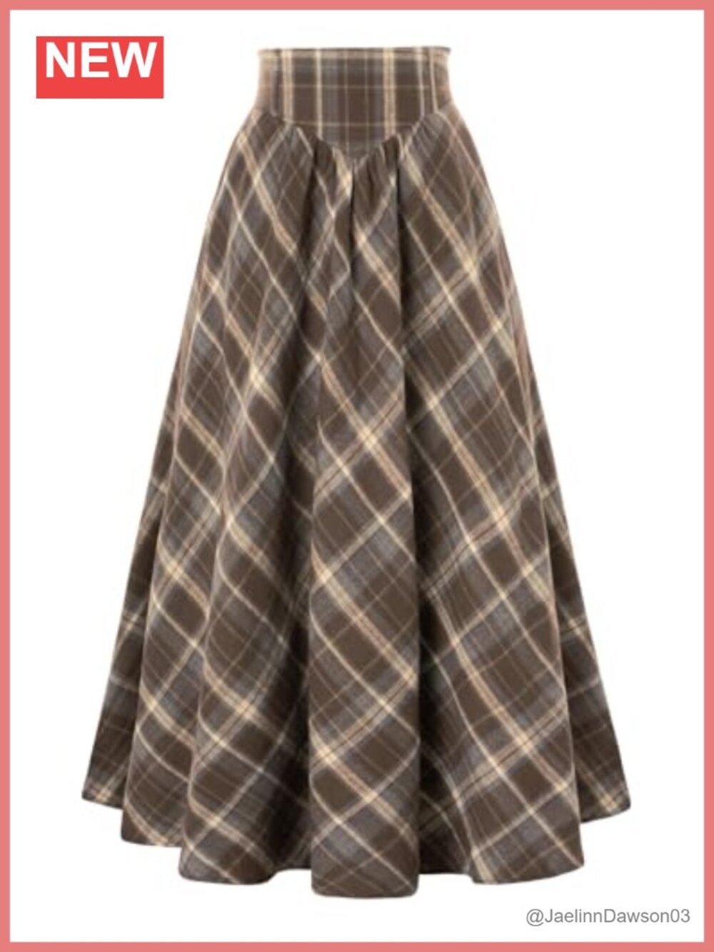 Plaid Maxi Skirt A-Line High Rise Lace-Up Victorian Ren Faire